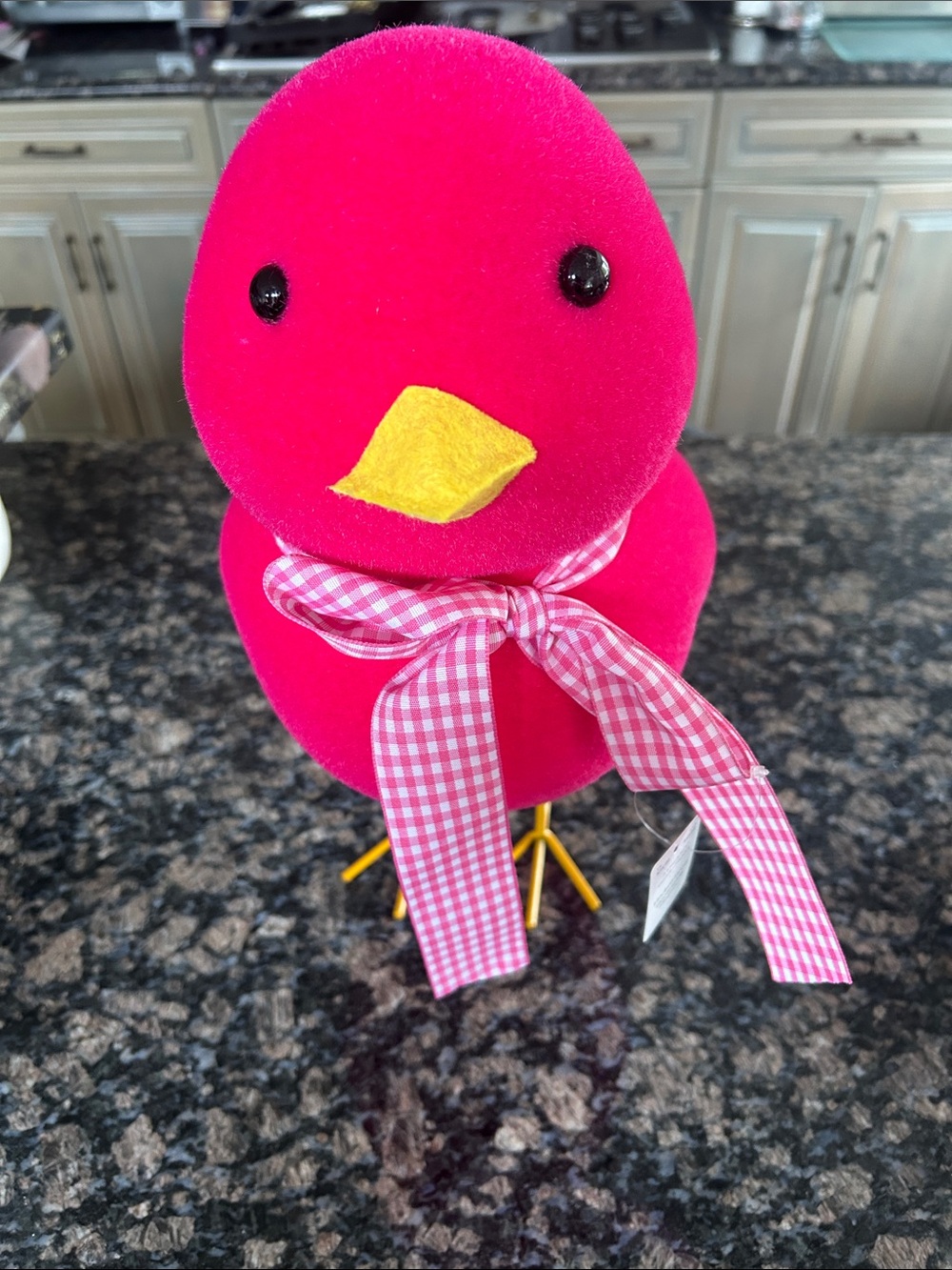 ASHLAND FLOCKED DECOR W GINGHAM BOW NWT